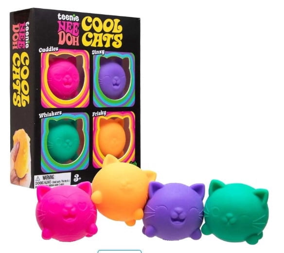 TEENIE COOL CATS 4-PACK STRESS BALL [4 KITTENS (CUDDLES, JINXY, WHISKE
