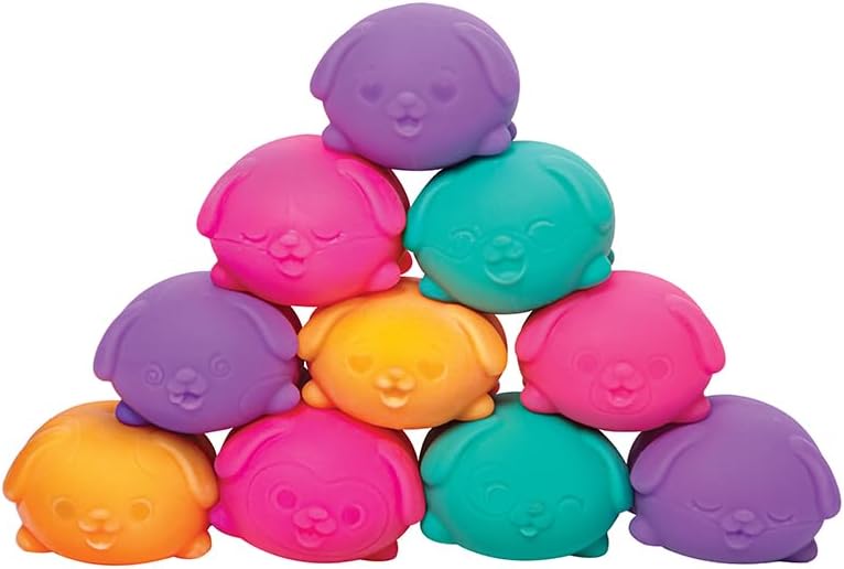 Schylling NeeDoh Teenie Funky Pups – Sensory Squeeze Toy – Contains 3 Mini Groovy Globs – 1.5″ Wide – Color May Vary (Pack of 1)