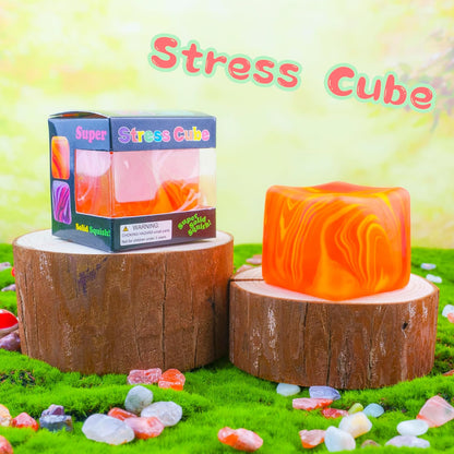 NeeDoh Nice Cube – Solid Squish – Yellow & Orange