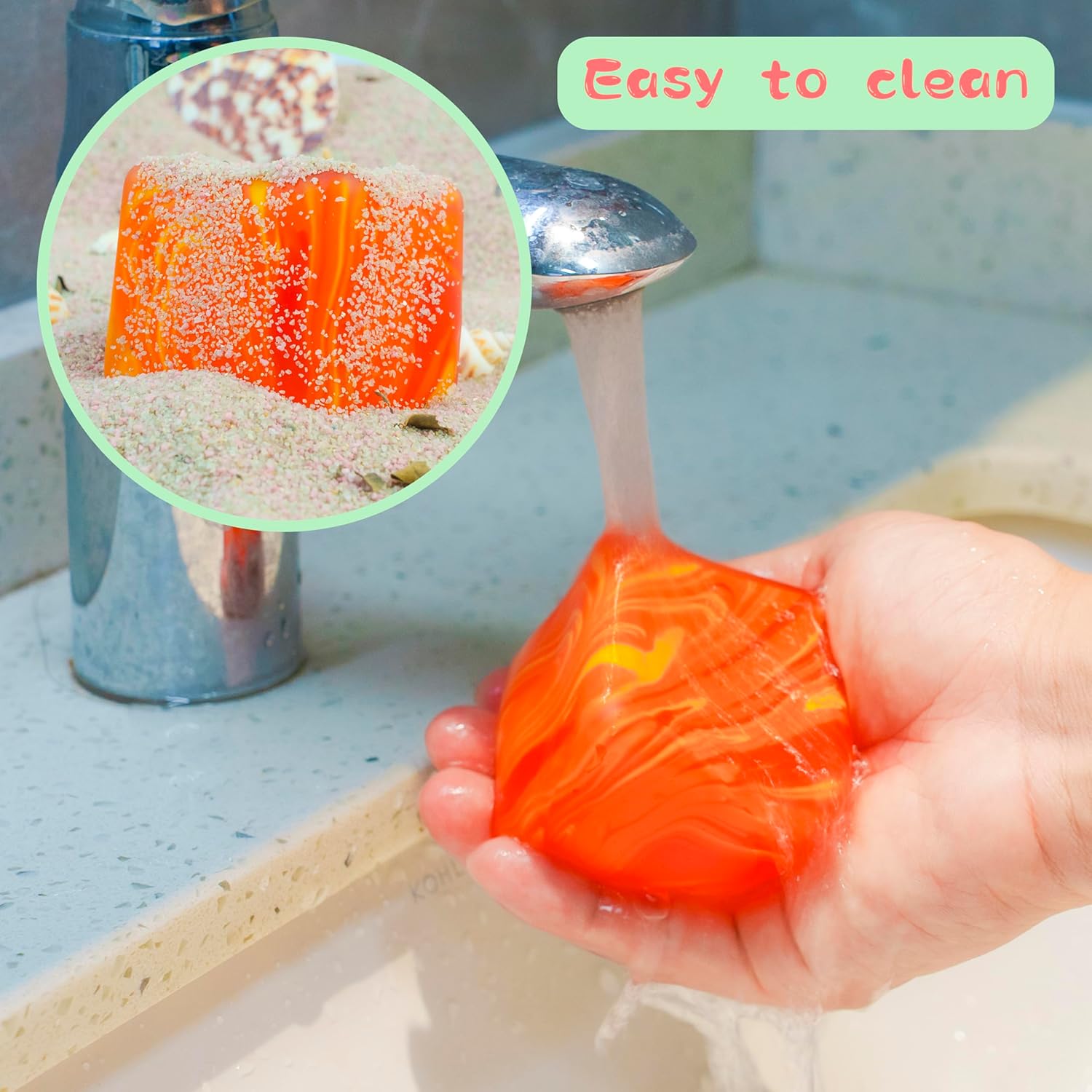 NeeDoh Nice Cube – Solid Squish – Yellow & Orange