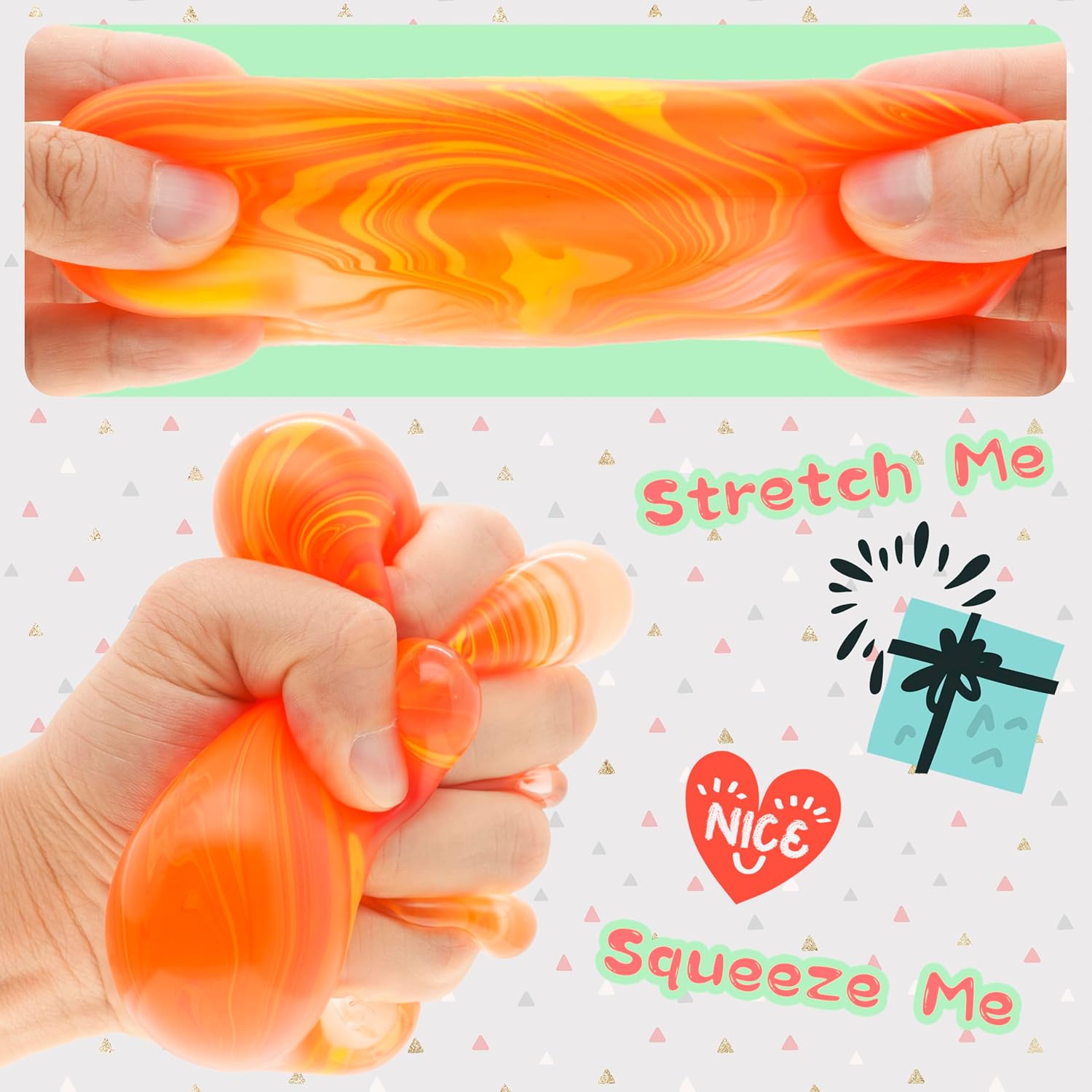 NeeDoh Nice Cube – Solid Squish – Yellow & Orange