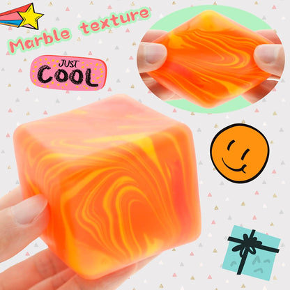 NeeDoh Nice Cube – Solid Squish – Yellow & Orange