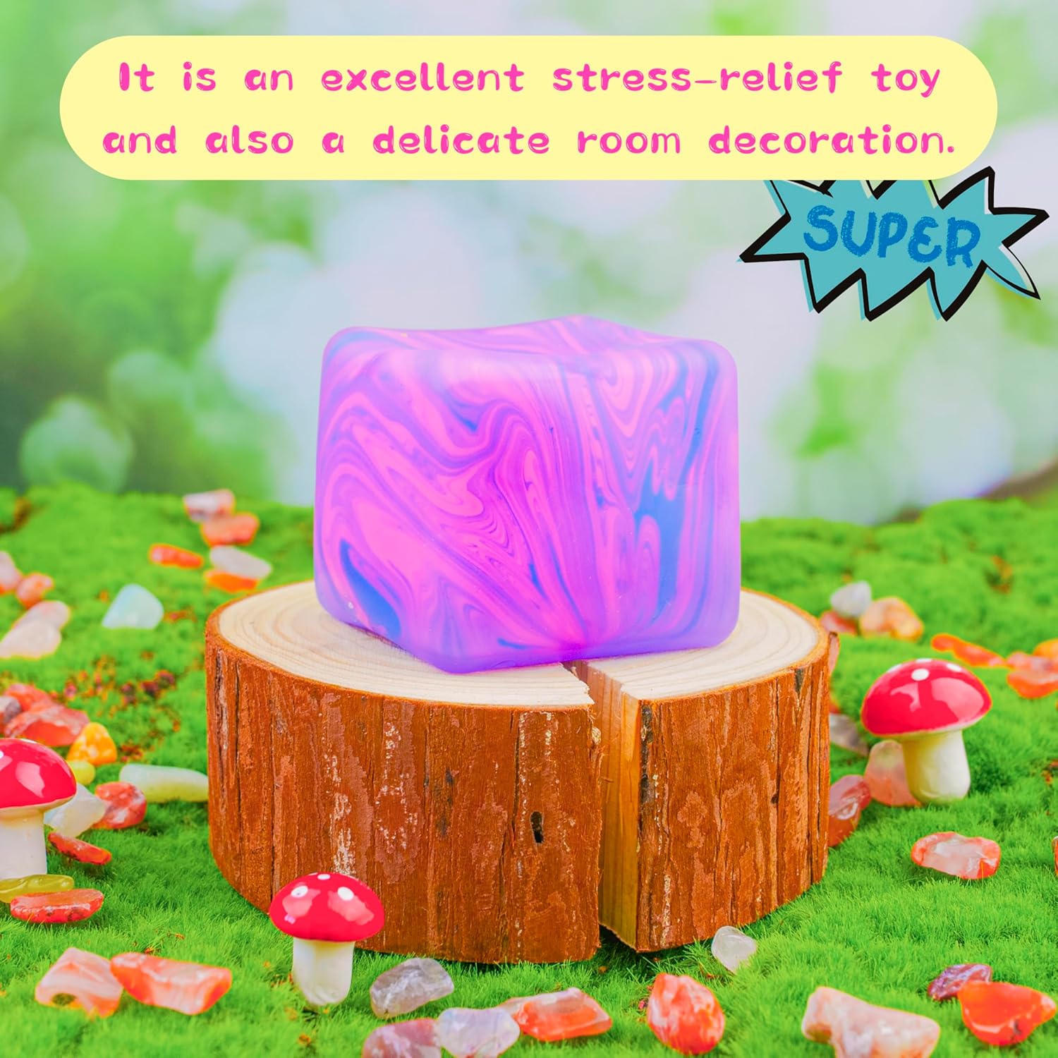 NeeDoh Nice Cube – Solid Squish – Pink & Blue