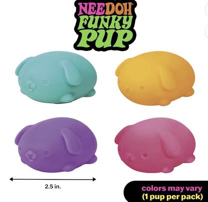 FUNKY PUP DOG SQUSHI, STRESS RELIEVER, FIDGET, SENSORY BALL, 1 COLORS