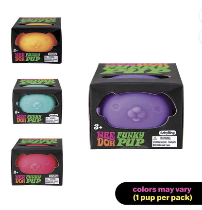 FUNKY PUP DOG SQUSHI, STRESS RELIEVER, FIDGET, SENSORY BALL, 1 COLORS