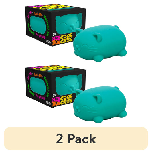 (2 pack) Nee Doh Cool Cats Squishy Fidget Ball, Novelty Toy, Multiple