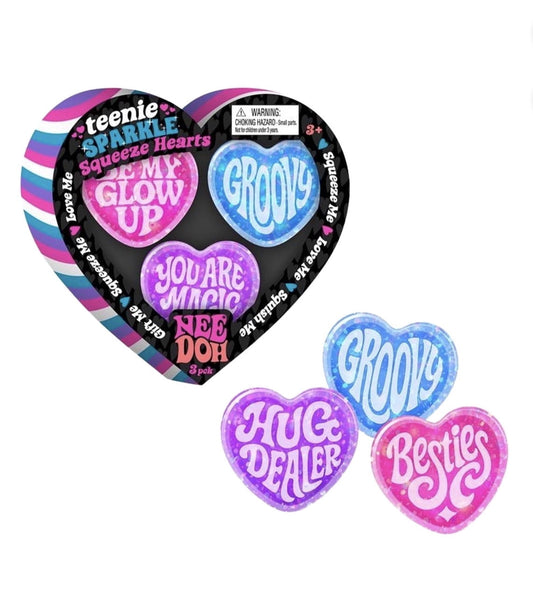 Teenie Sparkle Squeeze Hearts Squishy Stress Relieve Stress Ball Set,