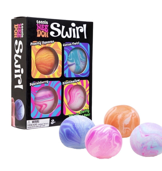 new trending nee doh teenie swirl 4 pack stress reliever balls, fidget