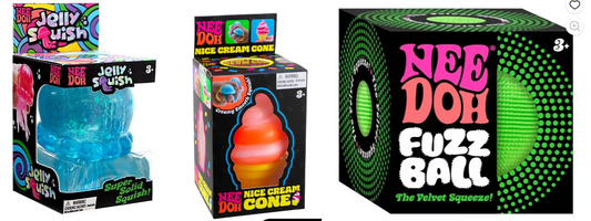 Jelly Squish, Nice Cream and Fuzz Ball Combo (1 random color of each)
