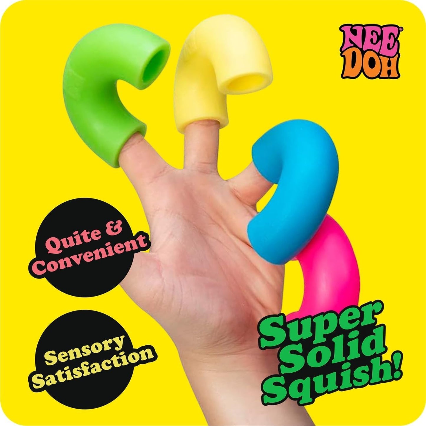 NeeDoh Mac ‘N’ Squeeze – 4 Squishy Noodles – Assorted