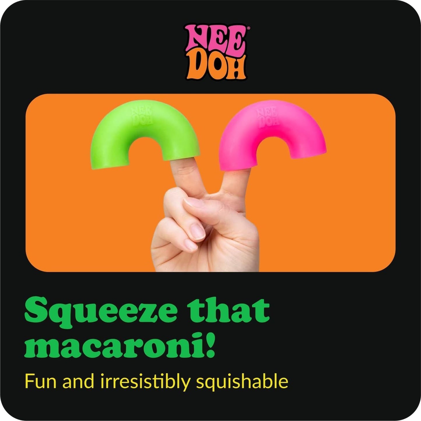 NeeDoh Mac ‘N’ Squeeze – 4 Squishy Noodles – Assorted