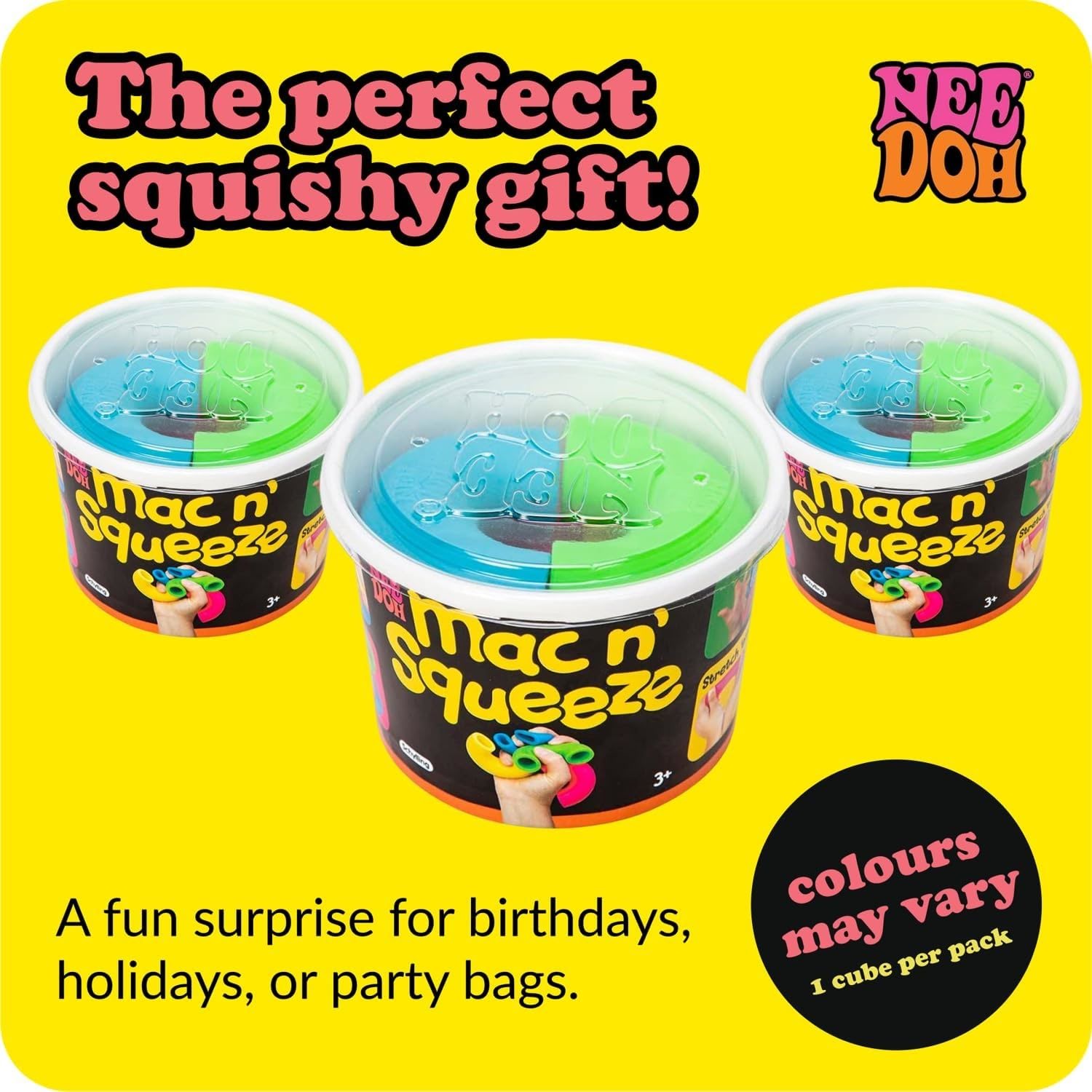 NeeDoh Mac ‘N’ Squeeze – 4 Squishy Noodles – Assorted