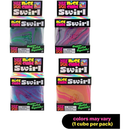 NeeDoh Nice Cube Swirl – Solid Squish – Assorted