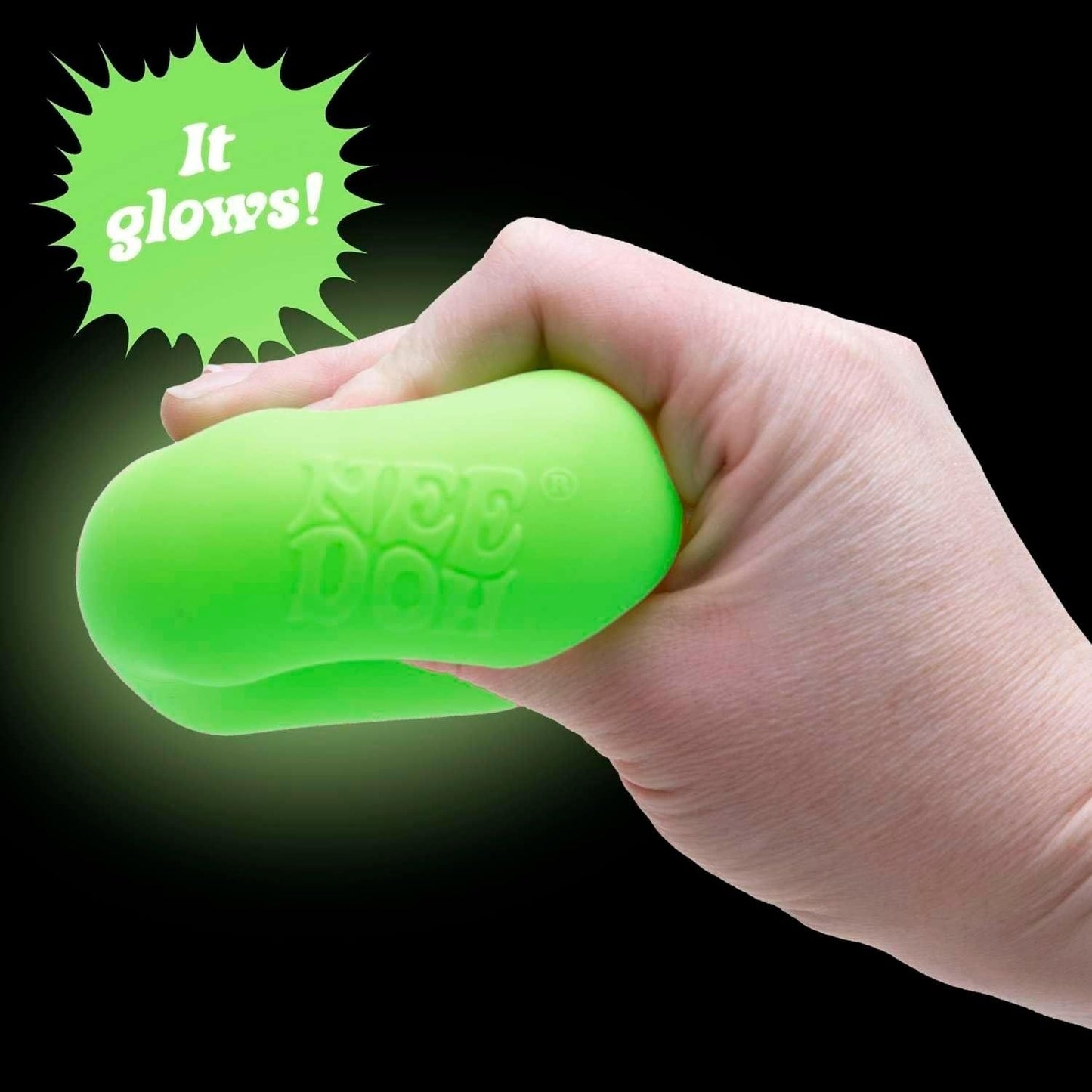 NeeDoh Nice Cube Glow – Glows in the Dark – Assorted